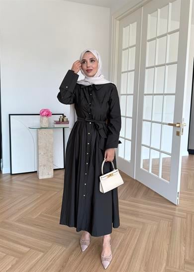 Dean Gold Düğmeli Elbise Haki