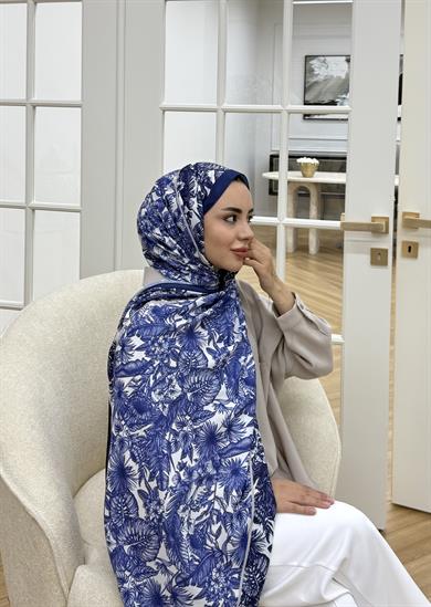 Desenli Pamuk Şal Saks - 5006