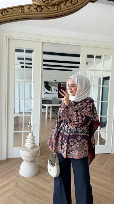 Nesa Jakarlı Ceket Bordo