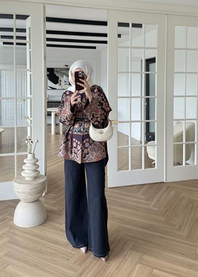 Nesa Jakarlı Ceket Bordo