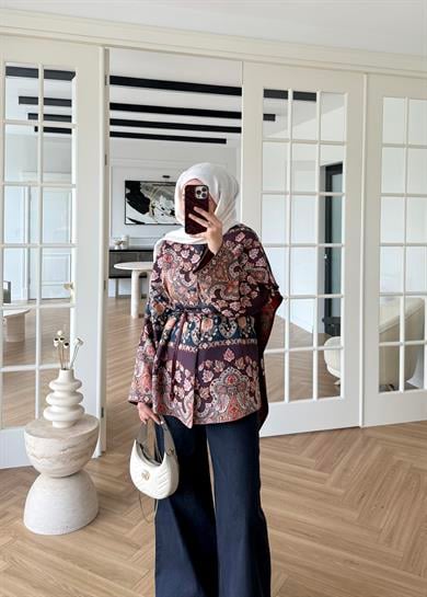 Nesa Jakarlı Ceket Bordo