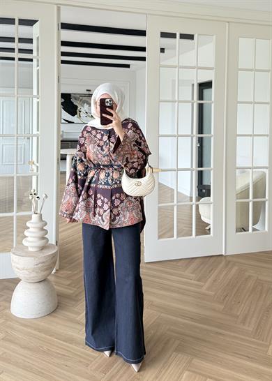 Nesa Jakarlı Ceket Bordo