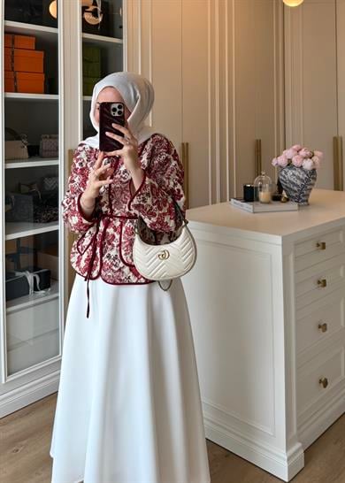 Mary Kapitone Ceket Bordo