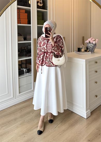 Mary Kapitone Ceket Bordo