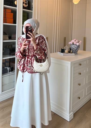 Mary Kapitone Ceket Bordo