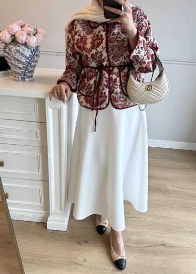 Mary Kapitone Ceket Bordo