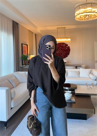 Dökümlü Modal Sweat Acı Kahve
