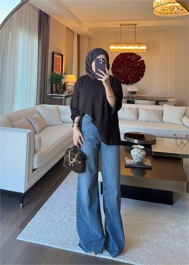 Dökümlü Modal Sweat Acı Kahve