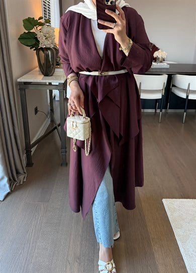 Modal Keten Kap Burgundy 