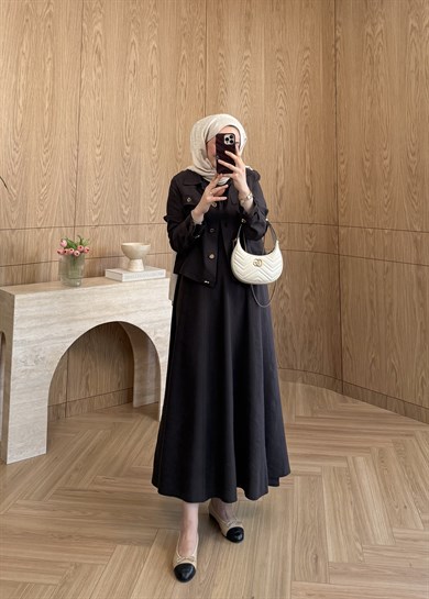 Elisa Ceketli Elbise Kahverengi
