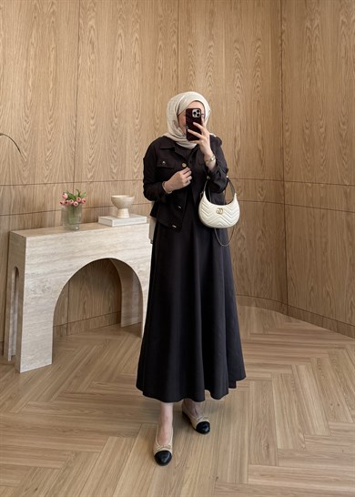 Elisa Ceketli Elbise Kahverengi