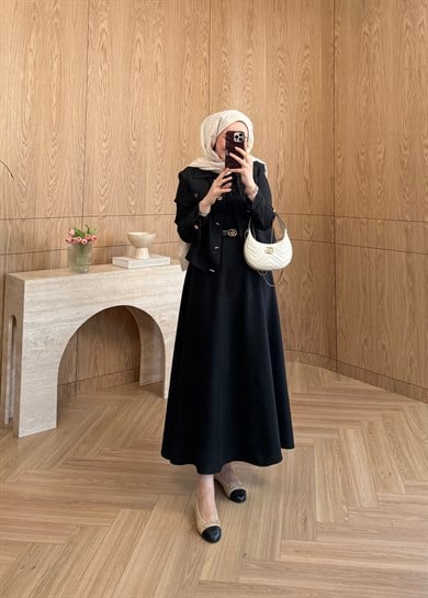 Elisa Ceketli Elbise Siyah