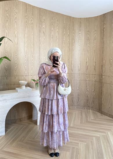 Ella Şifon Elbise Lila