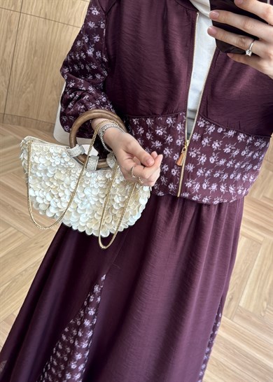 Elora Ççek Desen Takım Mürdüm 