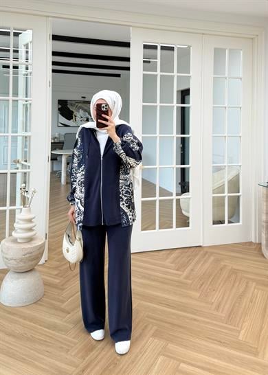 Esla Desenli Oysh Takım Lacivert