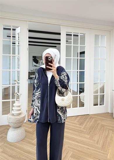 Esla Desenli Oysh Takım Lacivert