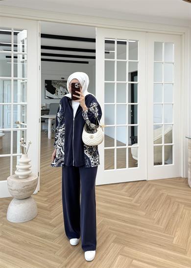 Esla Desenli Oysh Takım Lacivert