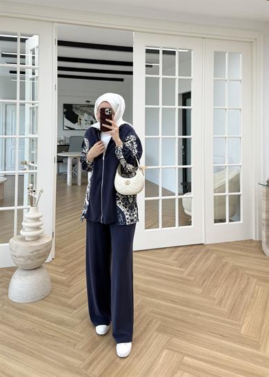 Esla Desenli Oysh Takım Lacivert