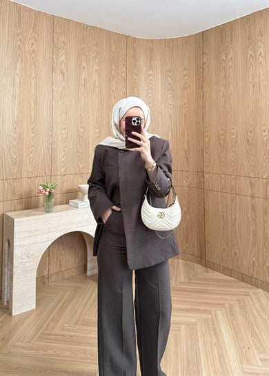 Fantastic Tek Düğmeli Blazer Kahverengi