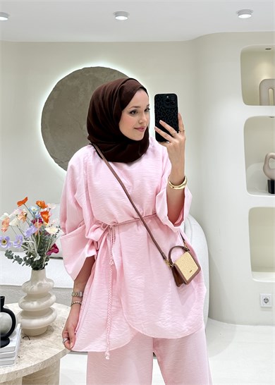 Feray Pantolon Takım Pembe