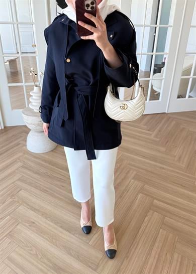 Gabardin Trenç Lacivert 