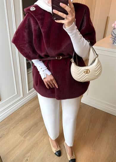 Hola Şallı Fox Kaban Bordo