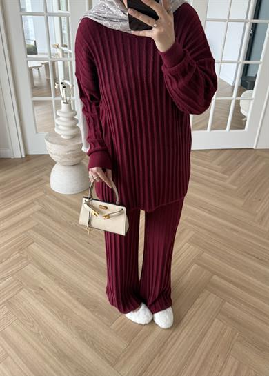 Kaşmir Triko Takım Bordo