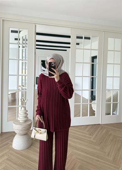 Kaşmir Triko Takım Bordo