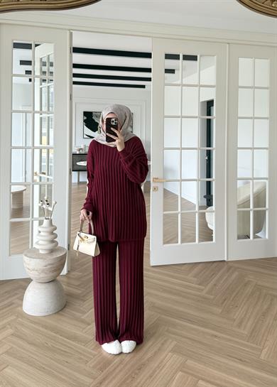 Kaşmir Triko Takım Bordo