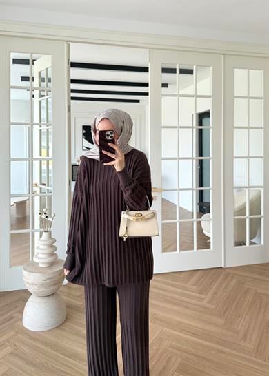 Kaşmir Triko Takım Kahverengi