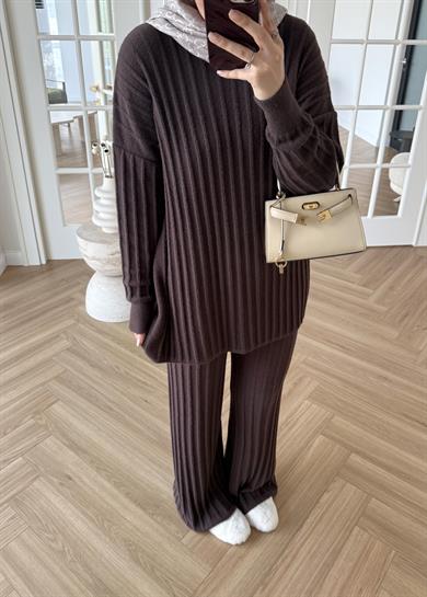 Kaşmir Triko Takım Kahverengi