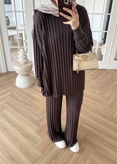 Kaşmir Triko Takım Kahverengi