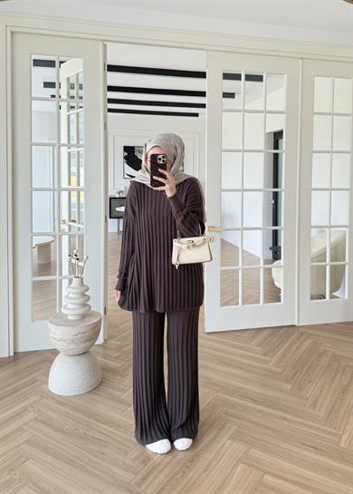 Kaşmir Triko Takım Kahverengi