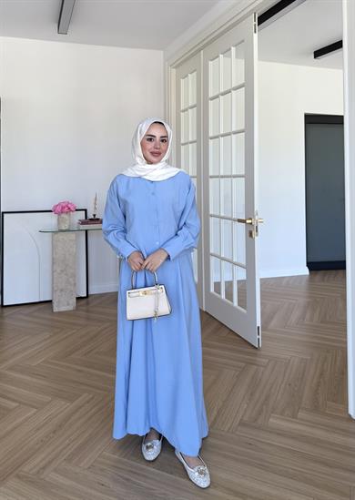 Katy Gömlek Elbise Bebe Mavi