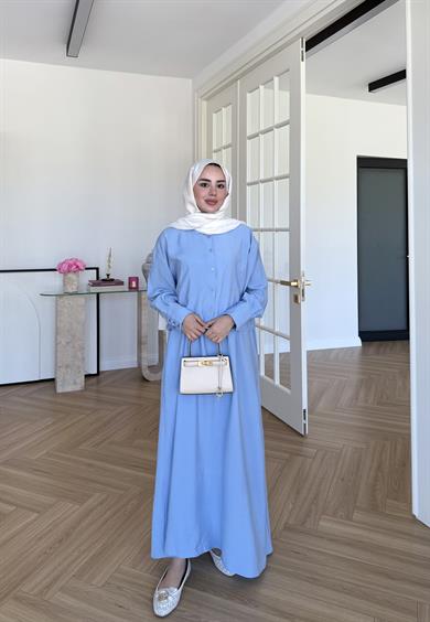 Katy Gömlek Elbise Bebe Mavi