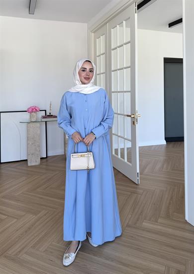 Katy Gömlek Elbise Bebe Mavi