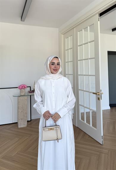 Katy Gömlek Elbise Beyaz