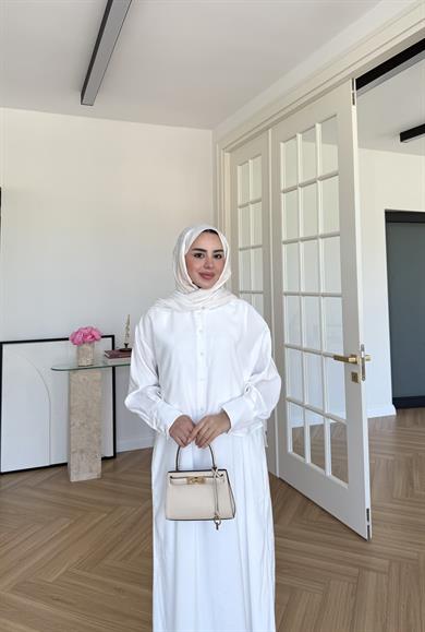 Katy Gömlek Elbise Beyaz