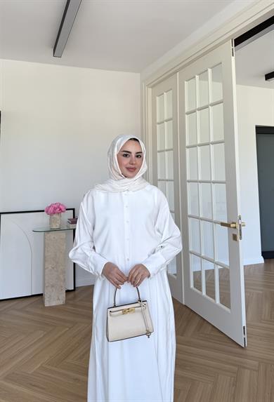 Katy Gömlek Elbise Beyaz