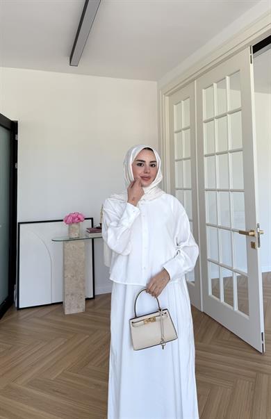 Katy Gömlek Elbise Beyaz