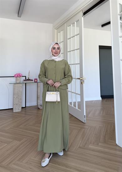 Katy Gömlek Elbise Haki