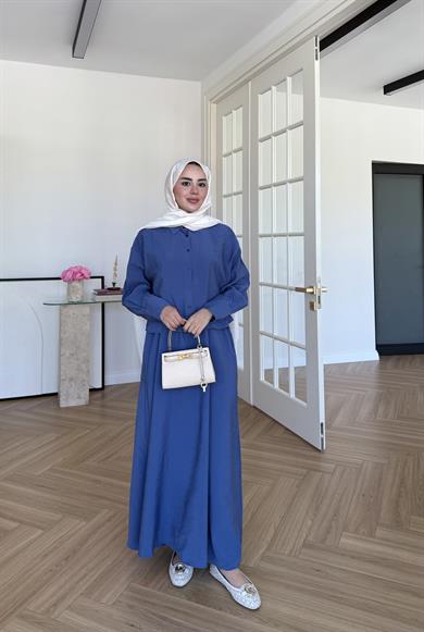 Katy Gömlek Elbise Mavi