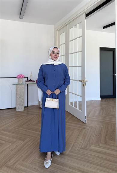 Katy Gömlek Elbise Mavi