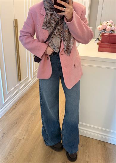 Kesik Paça Palazzo Jean Mavi