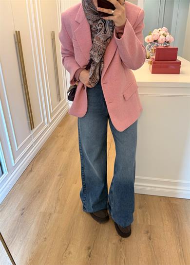 Kesik Paça Palazzo Jean Mavi