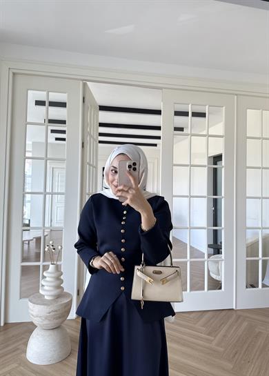 Kloş Zra Saten Etek Lacivert