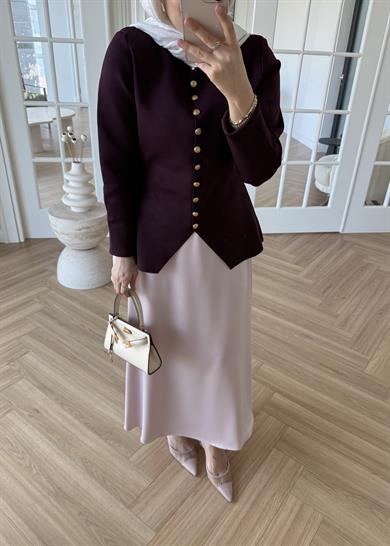 Kloş Zra Saten Etek Pudra