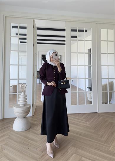 Kloş Zra Saten Etek Siyah