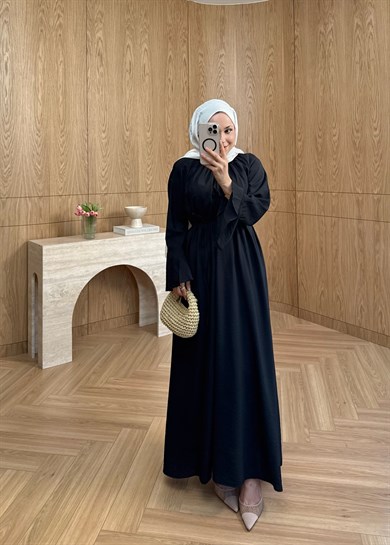 Kol Detaylı  Elbise Siyah