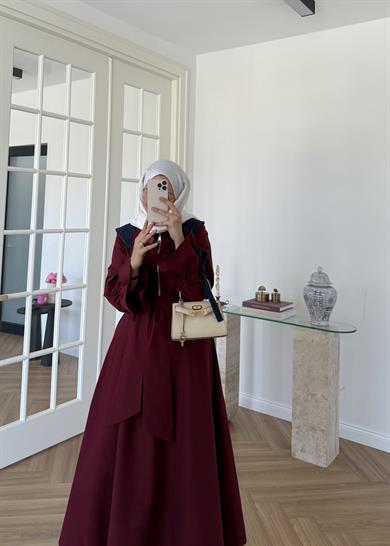 Kot Garnili Elbise Bordo